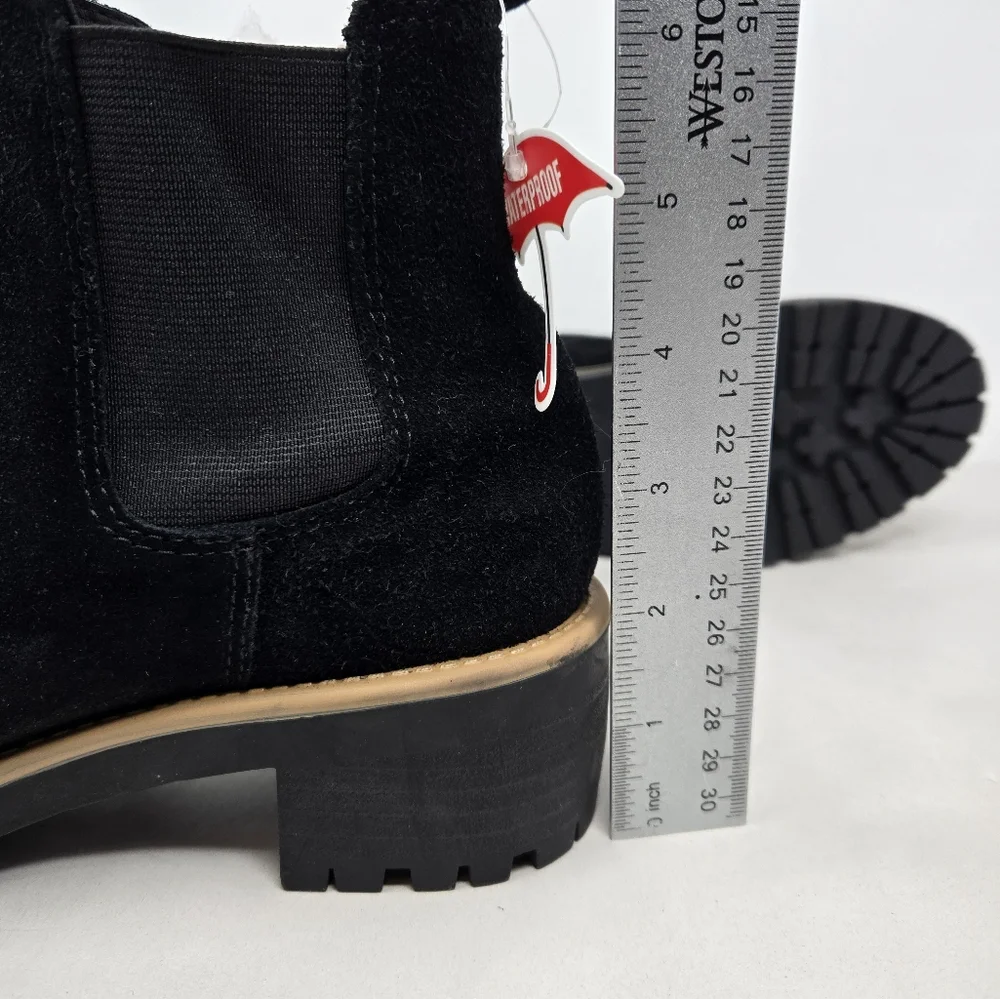 Blondo Waterproof Womens Booties Sz 7M Black Suede Chelsea Ankle Pull On Casual - Picture 9 of 11
